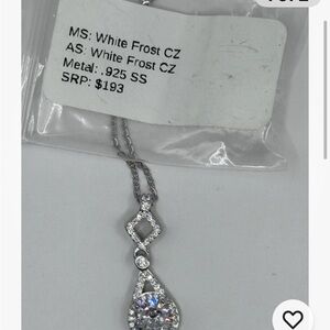 NWT Ryze Party White Frost Cubic Zirconia .925 Sterling Silver 18" Necklace